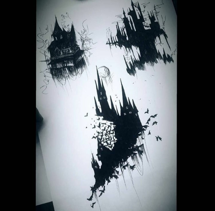 Disegni dark- stencil per tattoo
