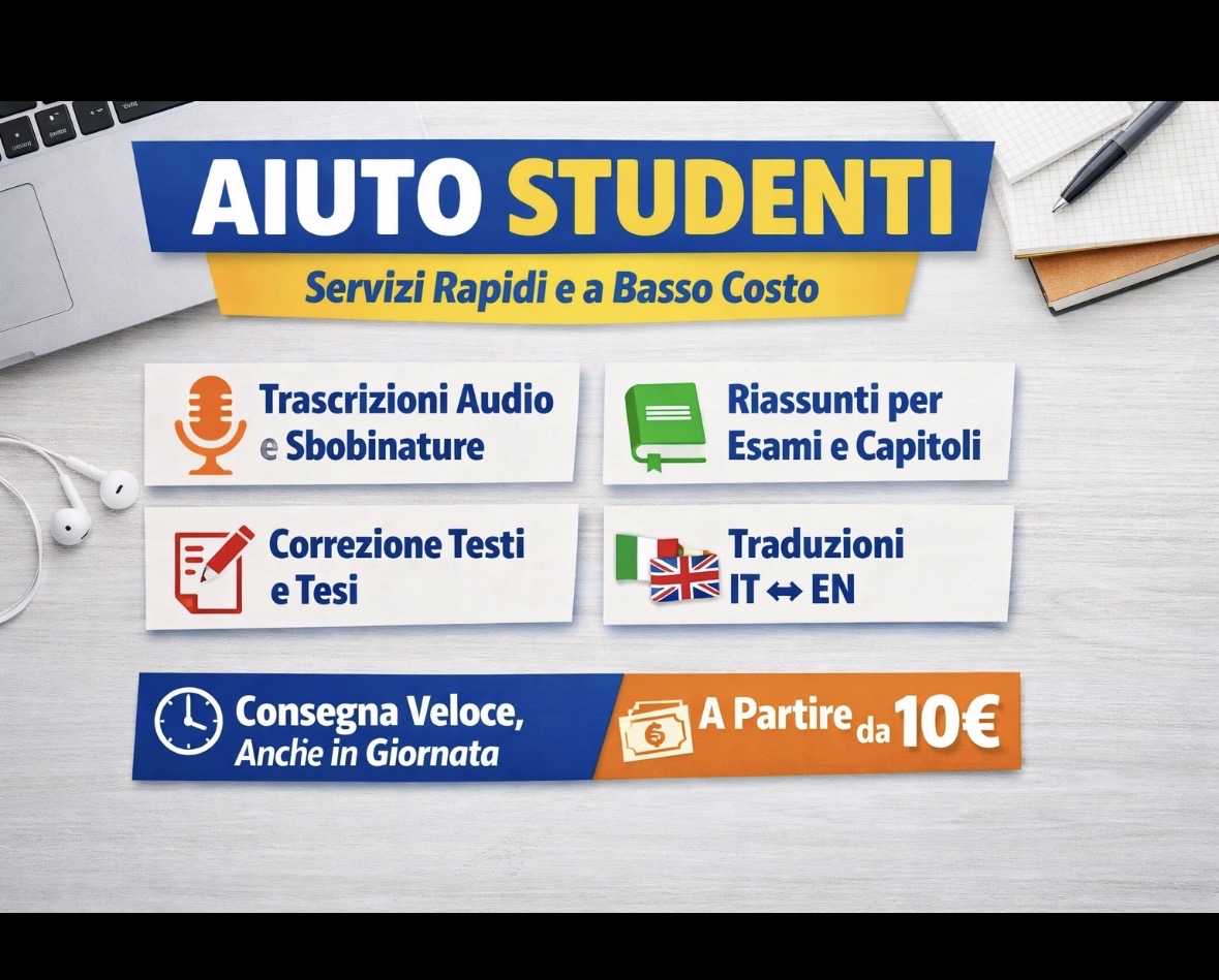 Trascrizioni, Sbobinature e Riassunti per Studenti – Consegna Rapida