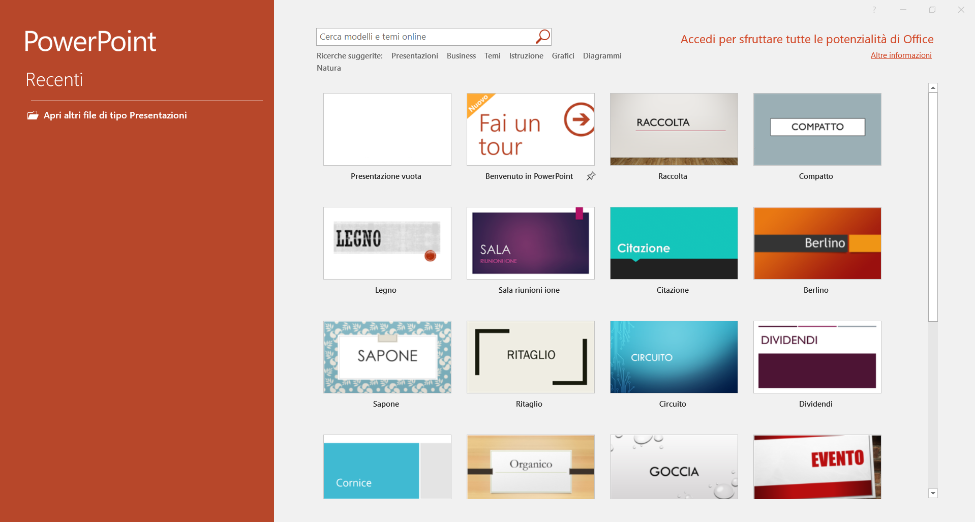 Presentazioni scolastiche per medie e superiori 